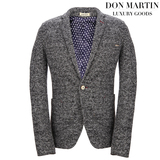 Don Martin男士外套秋冬单西装夹克外贸英伦青年针织修身西服外套