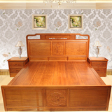 红木床1.8米现代简约婚床缅甸花梨木双人床中式大果紫檀卧室家具