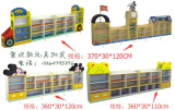 幼儿园实木书架彩色防火板组合书柜卡通大型儿童玩具储物柜书包柜