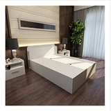 简约现代双人床板式床宜家储物床 卧室高箱床 可定制