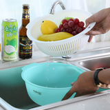 麦宝隆加厚塑料双层沥水篮家用水果篮创意厨房洗菜盆滤水漏盆包邮