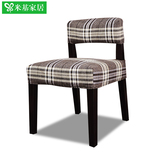 现代简约布艺实木餐椅低靠背西餐桌椅酒店椅子咖啡厅凳木架 特价