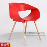 简约创意设计师椅子无限椅4S店洽谈桌椅实木塑料靠背咖啡餐厅餐椅