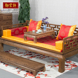 红木家具 鸡翅木万字罗汉床 沙发床三件套中式实木大床禅椅贵妃榻