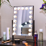 大号台式带灯泡化妆镜 便携式LED灯镜高清化妆镜子高档美容梳妆镜