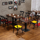简约铁艺咖啡厅桌椅组合复古做旧主题西餐厅奶茶店火锅城椅子批发