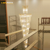 复式楼梯水晶吊灯别墅楼梯长吊灯欧式水晶灯LED5W客厅水晶大吊灯