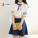 JK制服裙水手服日系海军学院风套装日本学生校服秋长袖上衣连衣裙