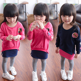 女童秋装套装2016新款韩版儿童宝宝小女孩春秋款卫衣打底裤两件套