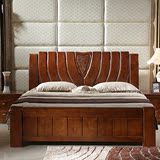 橡木床 实木床双人大床 加厚1.8米婚床 高档大气简约现代田园床