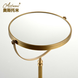 台式美容镜 全铜仿古欧式化妆镜双面三倍放大梳妆镜金色8英寸镜子