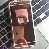 懒人指环扣iPhone6 6s手机壳苹果6plus软边镜面保护套支架指环5.5