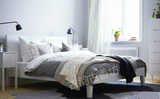 现代简约床白漆床新款双人床单人床实木床特价1.8特价包邮欧式床