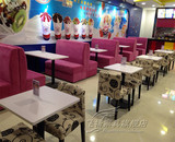 厂家批发咖啡厅西餐厅桌椅 KTV沙发 甜品奶茶店洽谈桌椅卡座组合