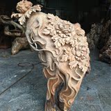 崖柏木雕人参有福人生植物雕刻高档家居工艺品摆件整体实木手工艺