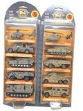 包邮1:64 迷彩色 军车系列5件套装 合金小车模飞机坦克模型玩具