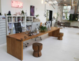 简约现代办公家具美式会议桌北欧实木老板桌设计师书桌原木工作台