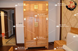 免漆老榆木顶箱柜现代新中式实木卧室实木双门组合老榆木衣柜衣橱