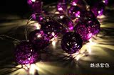 魅惑紫色 圣诞藤球灯 泰国彩球灯 泰国彩灯 泰国藤球灯 藤球