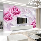 电视背景墙壁纸客厅温馨玫瑰3d立体无纺布墙纸大型壁画无缝墙布