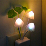创意插电led光控感应小夜灯七彩渐变色蘑菇灯 节能卧室床头喂奶灯