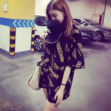 韩版女装米奇印花宽松中长款短袖T恤打底衫女大码夏季打底裙学生