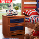 宜捷家居 全实木橡木美式床头柜 实木收纳柜保卧室家具 床头柜