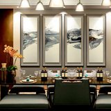 新中式抽象现代简约客厅装饰画沙发背景墙四联办公室挂画卧室壁画