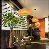 复古中式竹编灯餐厅酒吧咖啡厅创意个性藤艺灯具农庄茶楼竹艺吊灯