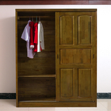 香樟木现代中式二门三门实木衣柜推拉门衣橱整体衣柜定制定做家具