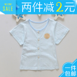 婴幼儿短袖T恤开衫半袖纯棉夏季薄0-1-2岁男女宝宝新生儿上衣肩开