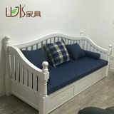 实木沙发床可折叠推拉储物两用客厅宜家田园双人欧式地中海沙发床