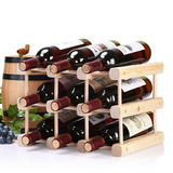 酒瓶架红酒架摆件实木创意展示架家用组装葡萄酒架简约现代原木色