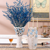 简约现代陶瓷镂空花瓶花插摆件创意家居客厅电视柜台面玄关装饰品