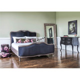 美式乡村风格实木双人床法式欧式高档卧室方床复古做旧家具