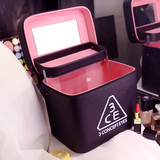 3ce韩国大号化妆包专业多层手提化妆箱带隔层高档护肤品收纳箱