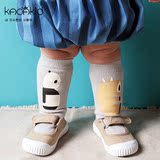 韩国纯棉条纹男女儿童中筒袜薄款婴儿松口袜宝宝长筒防滑地板