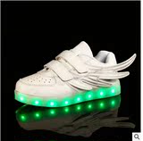特价男女童鞋鞋翅膀亮灯鞋 LED发光童鞋 USB充电儿童闪灯运动潮鞋