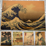 日本浮世绘名画 海浪 海啸与樱花 酒吧咖啡馆餐厅装饰壁画挂画