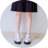 原创夏季日系新款女鞋凉鞋厚底学生鞋可爱原宿风松糕底软妹鞋包头