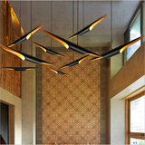 北欧新款书房设计师艺术现代简约创意工程酒店咖啡厅竹子铝材吊灯