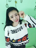 2016秋冬新款韩版学生上衣加厚长袖宽松圆领套头毛衣女针织衫外套