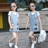 儿童装2016新款韩版夏装牛仔裙子女童女孩背带裙中大童夏季连衣裙