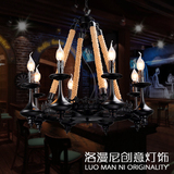 洛漫尼美式创意个性麻绳吊灯复古工业风loft 餐厅灯饰铁艺葫芦灯