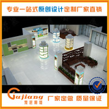 广州展柜厂专业定做公司展厅柜 圆形包柱层板柜 大型烤漆展示台子
