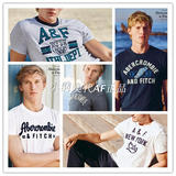 美国正品abercrombie fitch AF16男新款 刺绣贴布圆领短袖T恤 Tee