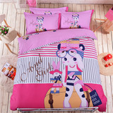韩式可爱卡通儿童纯棉四件套床上用品全棉床单被套1.8/2.0m