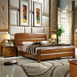 全实木床1.5米  橡木床1.2 双人床1.8米气压高箱储物床箱体床白色