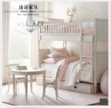 热销 美式法式乡村上下儿童床两层床  仿古实木雕花子母床可定制