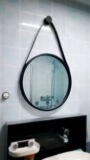 欧式铁艺壁挂镜圆形镜子化妆镜浴室镜圆镜穿衣镜试衣镜创意镜挂镜